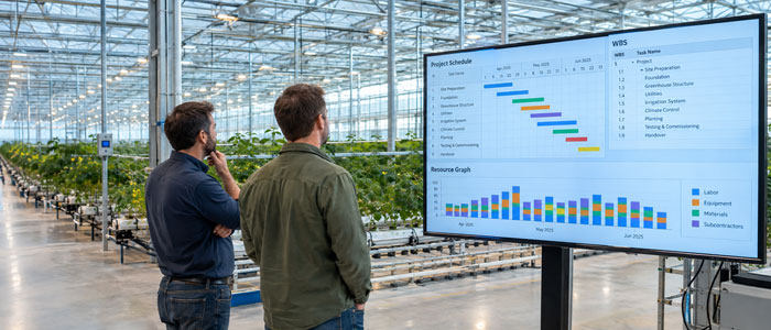 مدیریت پروژه احداث گلخانه صنعتی Greenhouse Project Management Planning